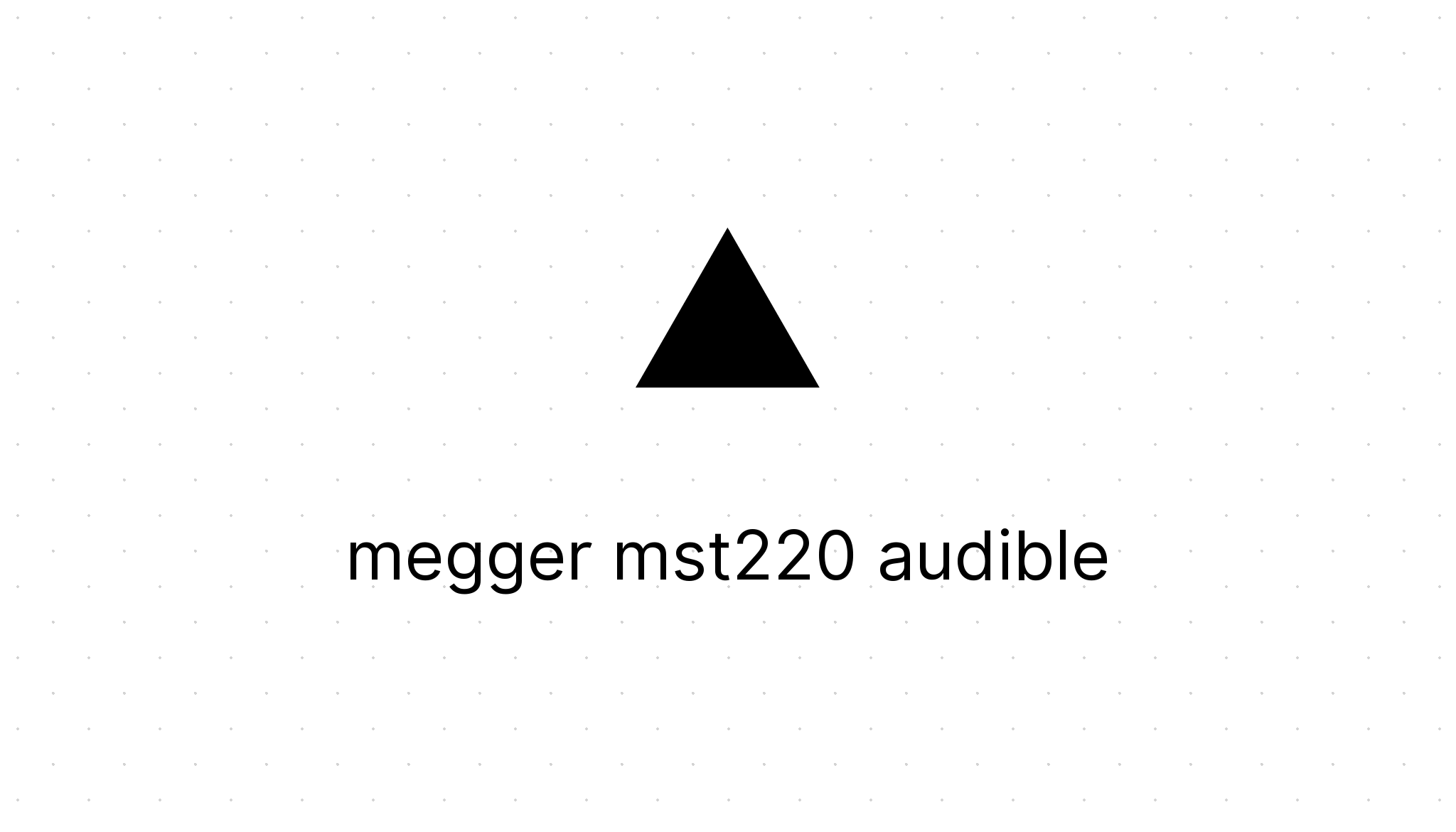 Megger MST220 audible Socket Tester